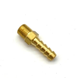 Copper Barb Hose Adapter Fitting Connector 1/8 BSPT - 7.2mm (Fit 1/4" Hose) CB-8 - Picture 1 of 2