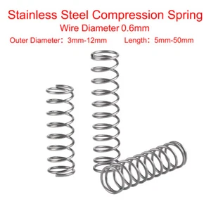 0.6mm Wire Diameter Compression Spring Steel Diameter3-12mm Pressure Coil Spring - Picture 1 of 10