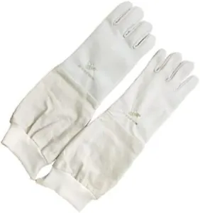 Beekeeping Gloves Size 9 LARGE  Bee Protective Leather with Long Canvas Sleeve - Picture 1 of 6