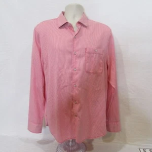 Tommy Bahama Red Mini Check  Gingham Cotton Blend Men's Medium Button Up Shirt - Picture 1 of 8