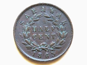 Sarawak. 1863 Half Cent.. VF - Picture 1 of 4