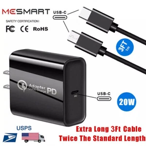 Caricabatteria da parete 18 W Type C Fast PD + cavo 3 piedi per Samsung Galaxy S25 Ultra S24 FE - Foto 1 di 15