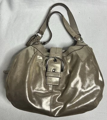 COACH LYNN SOHO Champagne Gold Shimmer LEATHER F15527 Hobo Shoulder Bag - Image 1 of 4