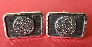 Vintage 925 STERLING HANDGEFERTIGT Mexiko AZTEX SONNE KÜNSTLER ZEICHEN PIAFINA ? MANSCHETTENKNÖPFE - Bild 1 von 7