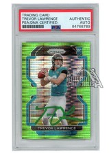 Trevor Lawrence 2021 Prizm Neon Green Pulsar Auto RC Card #331 PSA/DNA (Green)