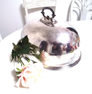 Antiker Walker Hall Sheffield England Silber Teller Essen Fleisch Kuppel Cloche Deckel - Bild 1 von 11