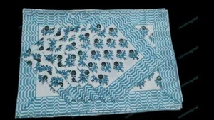 Jaipuri Multi Color Designer Hand Block Printed Place Mats With Napkins Set Of 6 - Picture 1 of 5