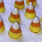 Miniature Solid Glass Marble Type Set Of 10 Candy Corn Approximately 1/2"