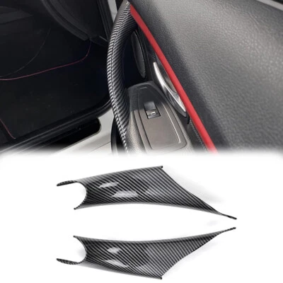 2x Cubierta de tracción de manija de puerta interior de fibra de carbono para BMW Serie 3 4 F30 F35 2012-18 Foto 1 de 4
