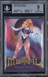 1995 Marvel Metal #33 INVISIBLE WOMAN BGS 9 Mint Pop 1 Graded MCU X-Men Card - Picture 1 of 2