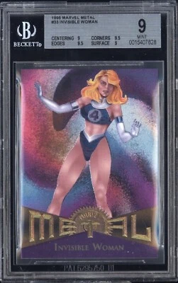 1995 Marvel Metal #33 INVISIBLE WOMAN BGS 9 Mint Pop 1 Graded MCU X-Men Card - Image 1 of 2
