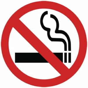 Pegatina Vogue - No fumar - Señal autoadhesiva de seguridad/advertencia 100X100 mm - Imagen 1 de 1