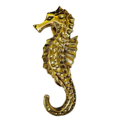 Brass Seahorse Door Knocker Nautical Solid Brass 6 inches Au - image 1 of 4