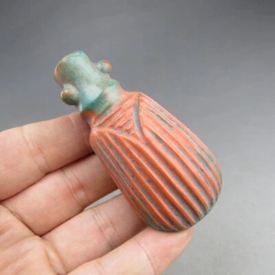 Китай, старый нефрит, культура Хуншань, коллекционные предметы, редкая цикада, подвеска C558 - Изображение 1 из 4