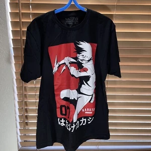 Naruto Shippuden Collection Mens Kakashi Hatake Team 07 Black Shirt Large - Picture 1 of 3