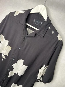 All Saints Shirt Mens Small Black Hawaiian Relaxed Fit Summer Holiday Casual - Picture 1 of 6