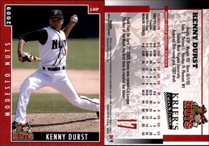 Kenny Durst 2009 Grandstand Modesto Nuts #NNO Card *AutographDen*