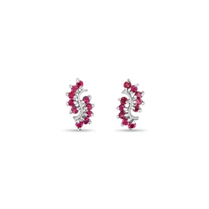 Swirly Ruby Earrings with 14k White Gold setting - Picture 1 of 3