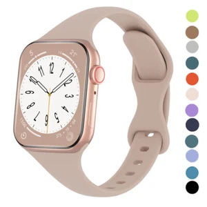 Bracelet mince en silicone pour iWatch Apple Watch Ultra 2 Series 10 9 8 7 6 5 4 SE - Photo 1 sur 34