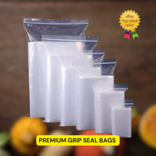 GRIP SEAL BAGS Self Resealable Clear Polythene Poly Plastic Zip Lock All Sizes.