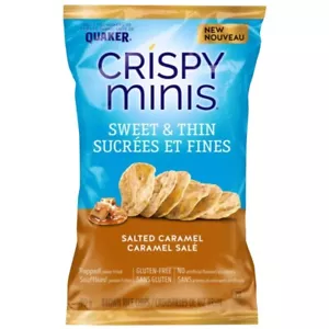 3 Bags of Quaker Crispy Minis Sweet and Thin Salted Caramel Chips 90g Each - Picture 1 of 1