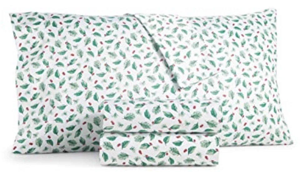 Conjunto completo de lençóis Charter Club Damask Designs 550 fios azevinho novo - Imagem 1 de 4