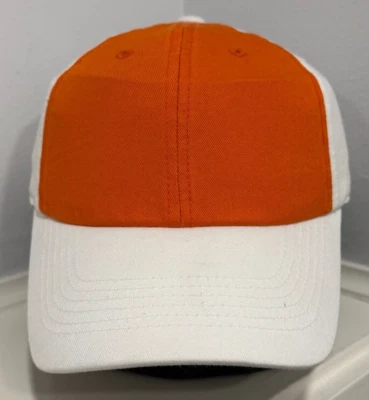 Blank Top of the World Adjustable Strapback Hat White/Orange Cotton - Image 1 of 4