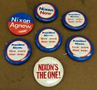Vintage Lot Of 7 Us Presidential Nixon Political Campaign Button Pins