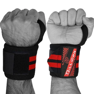 Weight Lifting Wrist Wraps Support Gym Training Cotton Bandage Straps 18" RED - Picture 1 of 3