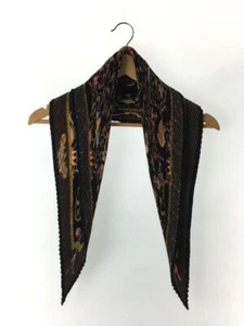 HERMES scarves pleated silk Black full pattern for women Used - Picture 1 of 4