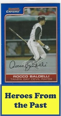 2006 Bowman Chrome Blue Refractors #180 Rocco Baldelli #/150 059-D - Image 1 of 2
