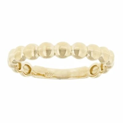 14k Yellow Gold Ball Beaded Stackable Ring 3mm 1.8 grams Size 6.75 - Image 1 of 3