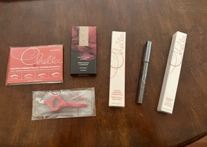 6pc Chella Bundle: Eyebrow Cream/Pencil/Stencils/Tweezers/Scissors/Lipstick NEW - Picture 1 of 11