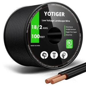 YOTIGER 18 Gauge Copper Wire 100 Feet 18/2 Low Voltage Landscape Lighting Wir... - Picture 1 of 7