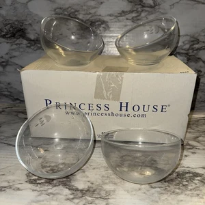 Juego de cuencos de cristal inclinados vintage raro Princess House 6548 (4) - Imagen 1 de 8