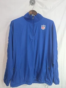 Nike NFL Pullover Windbreaker Jacket Mens LG 1/4 Zip Blue Storm Fit Onfield - Picture 1 of 8