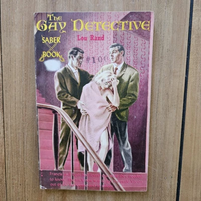 VINTAGE 1961 THE GAY DETECTIVE BY LOU RAND PULP NOVEL GAY INTEREST SABER BOOKS - Image 1 of 4