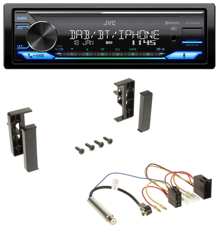 JVC Bluetooth DAB USB MP3 Autoradio für Audi A2 A3 8L 99-00 A4 B5 99-01 A6 C5 97 - Bild 1 von 4