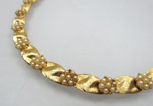 Krone Trifari Juni Geburtstag Band Gliederperlen goldfarben Juni Geburtsstein Armband - Bild 1 von 15