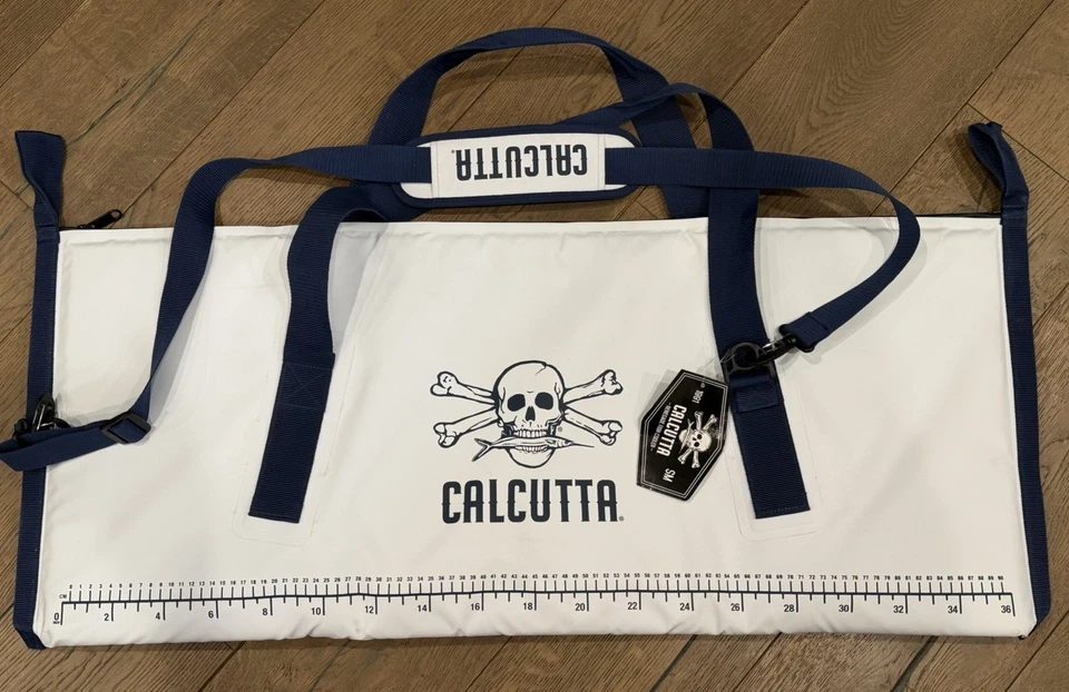 BOLSA DE PESCADO AISLADA CALCUTA ENFRIADOR 40" X 16" CORREAS REGLA Y CREMALLERA Foto 1 de 4