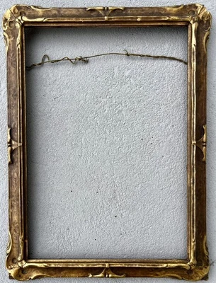 Marco de fotos de arte antiguo Art Noveau dorado bronce madera 7x10 corteza de pastel ornamentada Foto 1 de 4