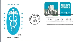United States Stamps 1971 America’s Hospitals Post Card FDC September 16 - Picture 1 of 1