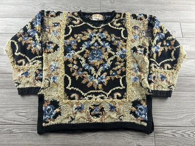 Suéter De Colección Cristal Kobe Para Mujer Mediano Blanco Floral Tejido Abuela Flores Años 90 Foto 1 de 4