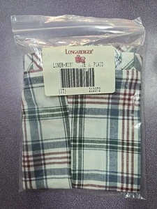 Longaberger Woven Traditions Cuadros Pequeño Ovalado Cesta de Residuos Forro Granja - Imagen 1 de 3