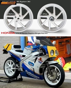 Honda RC30 Tribute Project Stock 8 radios rueda trasera tuerca repelica (blanco) - Imagen 1 de 16