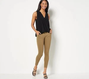 Women With Control St Tropez Twill Legging w/ Pockets 26W Washed Olive A516504 - Picture 1 of 5