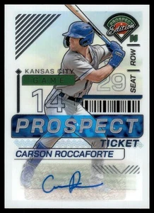 2024 Panini Prospect Edition CARSON ROCCAFORTE PROSPECT BIGLIETTO AUTO #182 - Foto 1 di 2