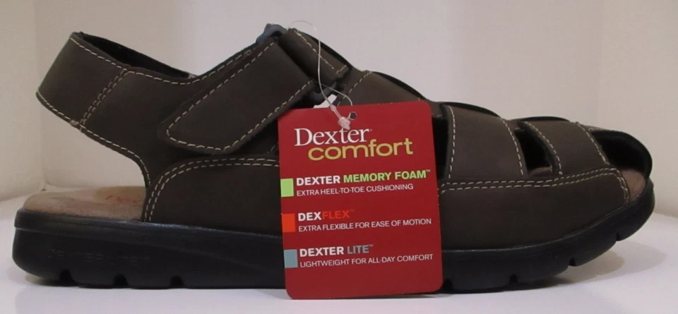 DEXTER CONFORT TALLAS 14 O 15 MARRÓN NEGRO TUCSON FISHERMAN SANDALIA ESPUMA VISCOELÁSTICA Foto 1 de 4