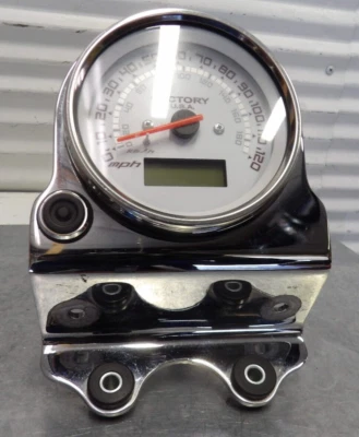 08 Victory Kingpin 8 Ball speedometer 18k mph gauge odometer w bracket & casing - Image 1 of 4