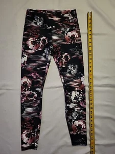 Graue sportliche Capri-Leggings RBX Rosen-Design mit Blumenmuster Größe SMALL S - Bild 1 von 5